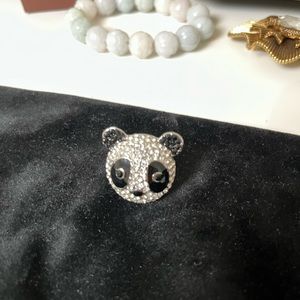 Swarovski crystal panda ring